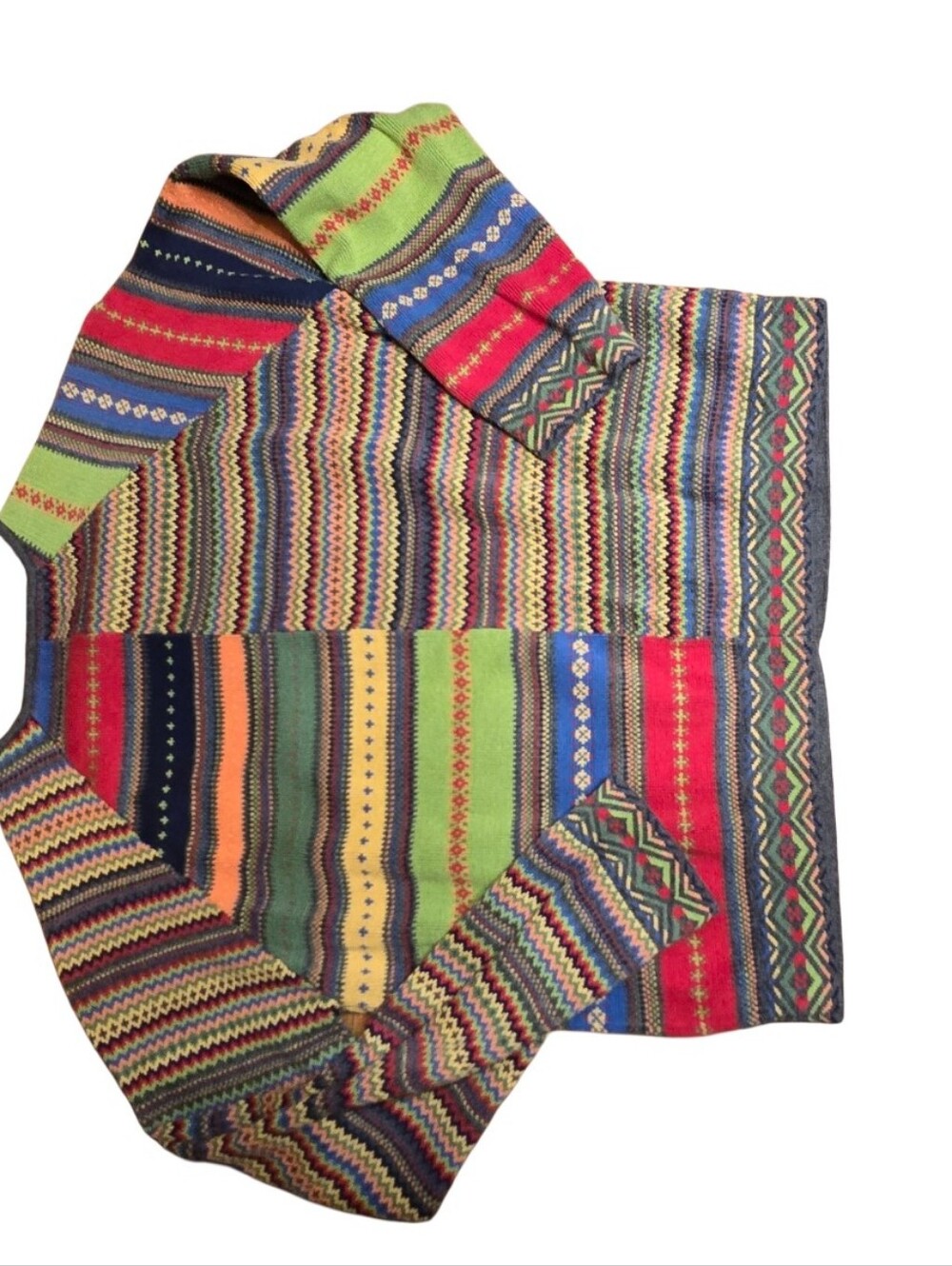 Vintage Susan Bristol M Multicolor 100% Cotton Fair Isle Knit Cardigan UK - Picture 5 of 9